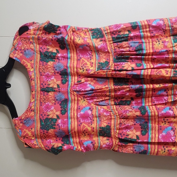 Chelsea & Violet Orange Floral Print Dress Large - Picture 5 of 6